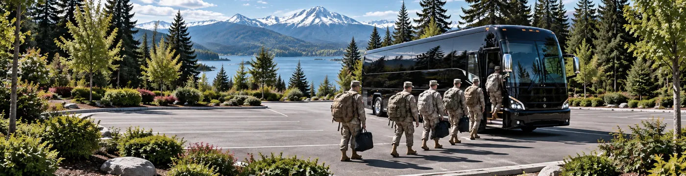 Charter bus transportation for government and military group travel